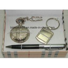 Pocket Watch with Pen Set